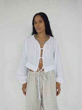 Boheme linen tie top